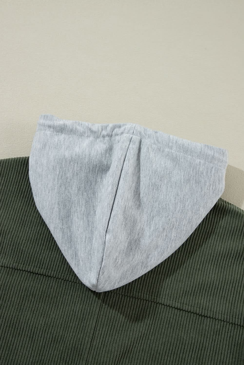 Jungle Green Corduroy Hooded Shacket - Love Salve